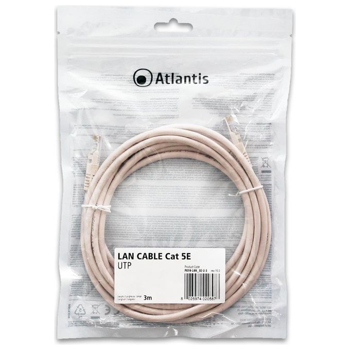 Atlantis Cavo di Rete Cat 5e Utp 3mt