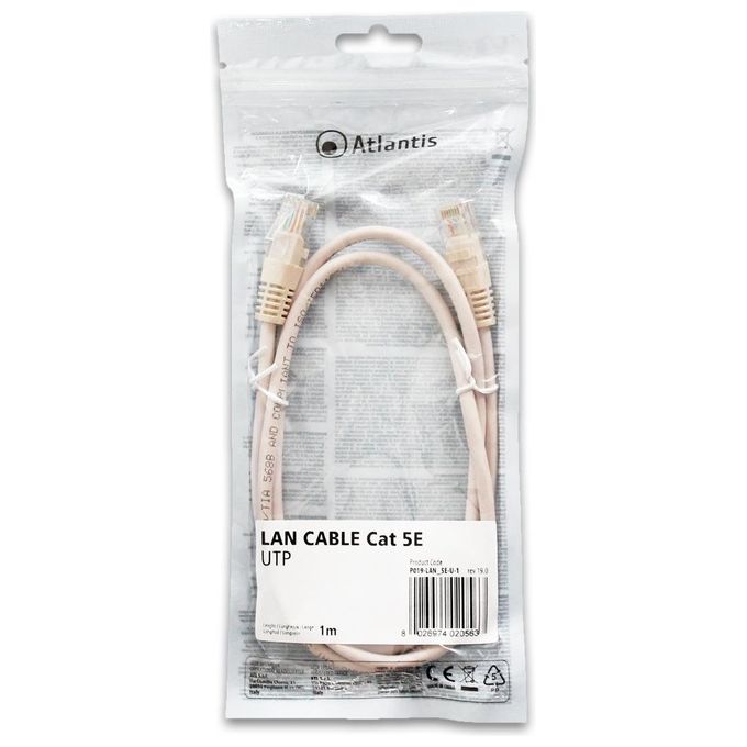 Atlantis Cavo di Rete Cat 5e Utp 1mt