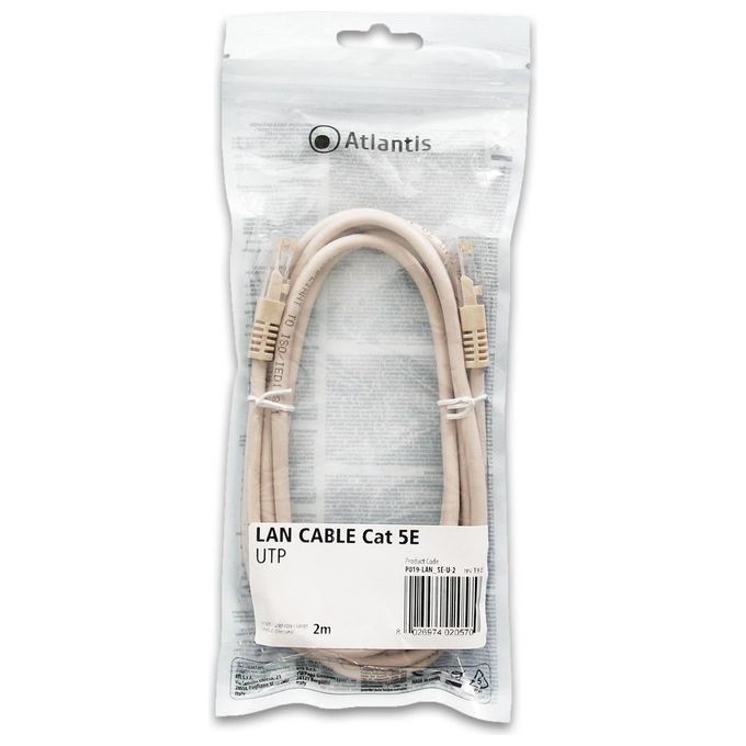 Atlantis Cavo di Rete Cat 5e Utp 2mt