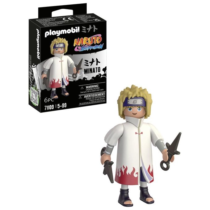 Playmobil Naruto Minato Tipico Cappotto Bianco e Rosso e Due Kunai