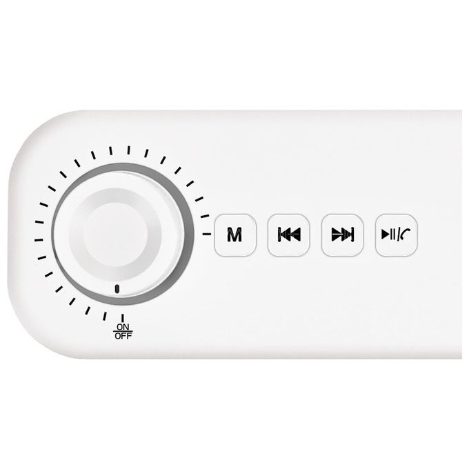 Atlantis P003-c0820-w Mini Soundbar Bluetooth V5.3 20W Jack 3.5mm Tws Include Batteria 2400mah Radio Usb MicroSD Bianco