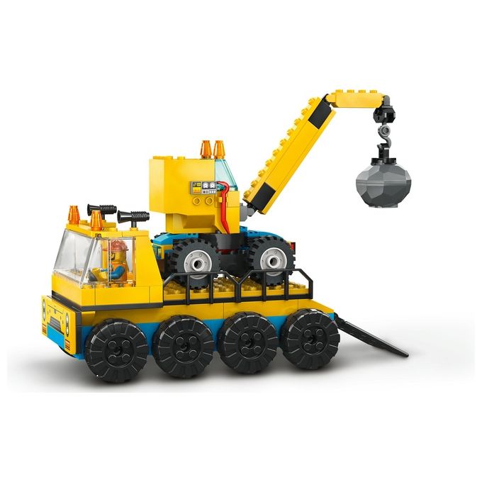 LEGO City 60391 Camion da Cantiere e Gru con Palla da Demolizione, Set con Veicoli Giocattolo, Giochi Educativi per Bambini 4+