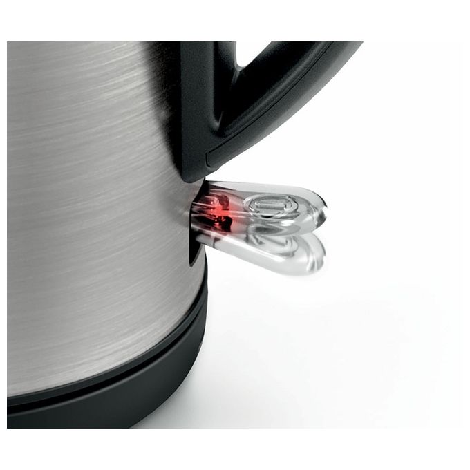 Bosch TWK3P420 – Bollitore elettrico 1,7 L, potenza 2400 W, corpo in acciaio inox e plastica, sistema di sicurezza con spegnimento automatico, apertura facilitata, colore Nero-Acciaio Inox