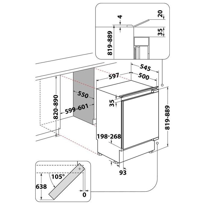 Indesit INTSZ1612-1 Frigorifero da Incasso Monoporta Capacita' 126 Litri Classe energetica F (A+) Acciaio Inossidabile