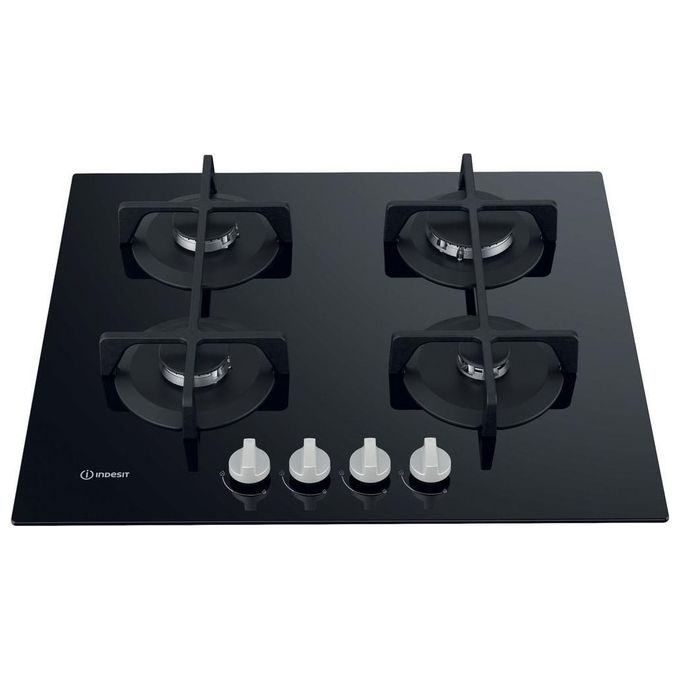 Indesit ING 61T-BK Piano Cottura a Gas 4 Zone Griglie	in Ghisa 59 cm Nero