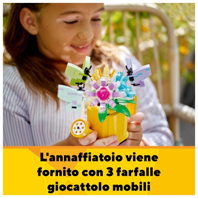 LEGO Creator 31149 3in1 Innaffiatoio con Fiori Finti Trasformabile in Stivale o in 2 Uccelli con Trespolo, Giochi per Bambini 8+