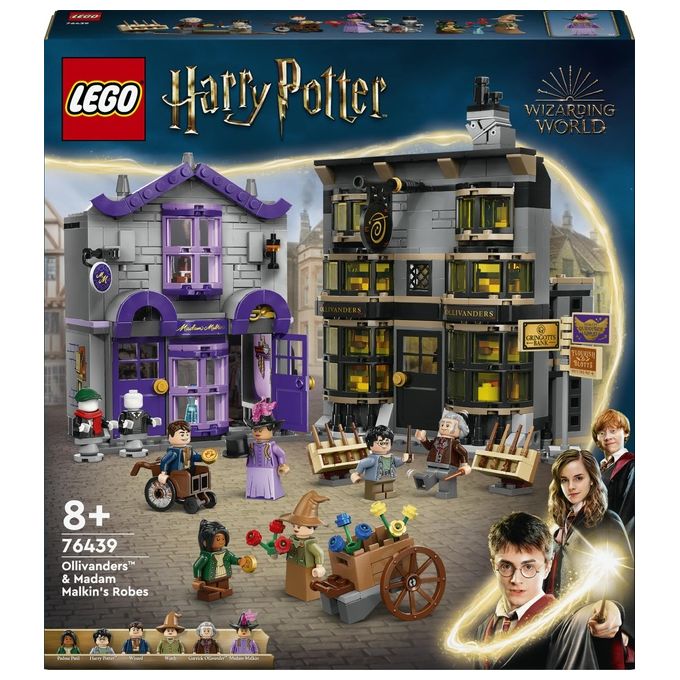 LEGO Harry Potter Olivander e Madama McClan: Abiti per Tutte le Occasioni 2 Modelli di Negozi Giocattolo da Costruire con 6 Minifigure Giochi Creativi per Bambini da 8 Anni da Collezione 76439