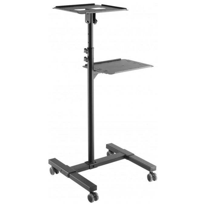 Techly 362145 Carrello per Proiettore Notebook Regolabile con Mensola Nero
