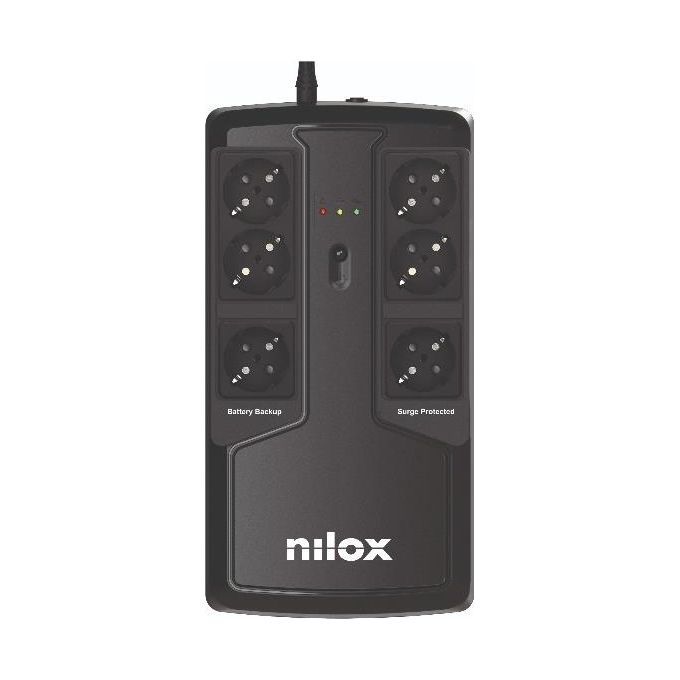 Nilox NXGCLIO8501X5V2 Office Premium Gruppo di Continuita' UPS Line Interactive 850 VA 595 W 6 Prese Schuko AVR colore Nero
