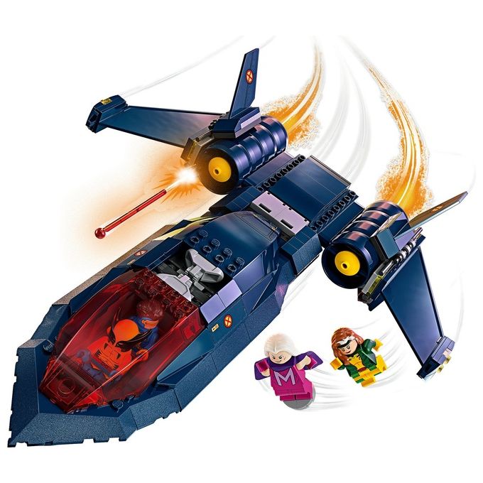 LEGO Marvel 76281 X-Jet di X-Men, Aereo Giocattolo per Bambini di 8+ Anni, Modellino da Costruire con Minifigure di Supereroi