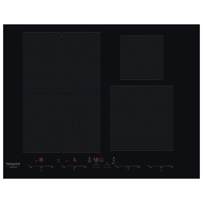 Hotpoint ACOH 654 MF-NE Piano Cottura a Induzione 4 Zone 6 Piastre Touch control 18 Livelli di potenza + Booster Tecnologia Advanced Sensor Flexi Zone Adattatore di Potenza 65 cm Nero