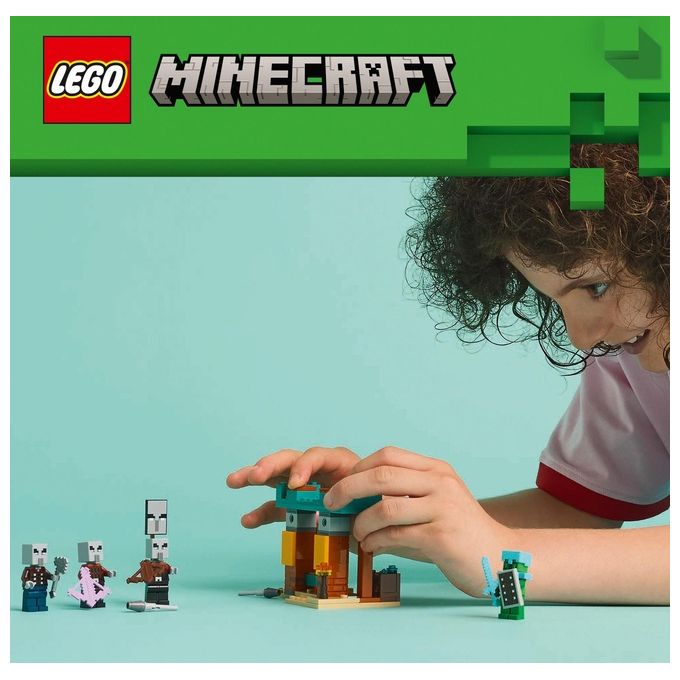LEGO Minecraft Pattuglia nel Deserto della Bestia Gioco di Ruolo per Bambini e Bambine da 7 Anni in su con 4 Personaggi del Videogioco Funzione Spara Missili Armi Giocattolo e Tesoro 21267