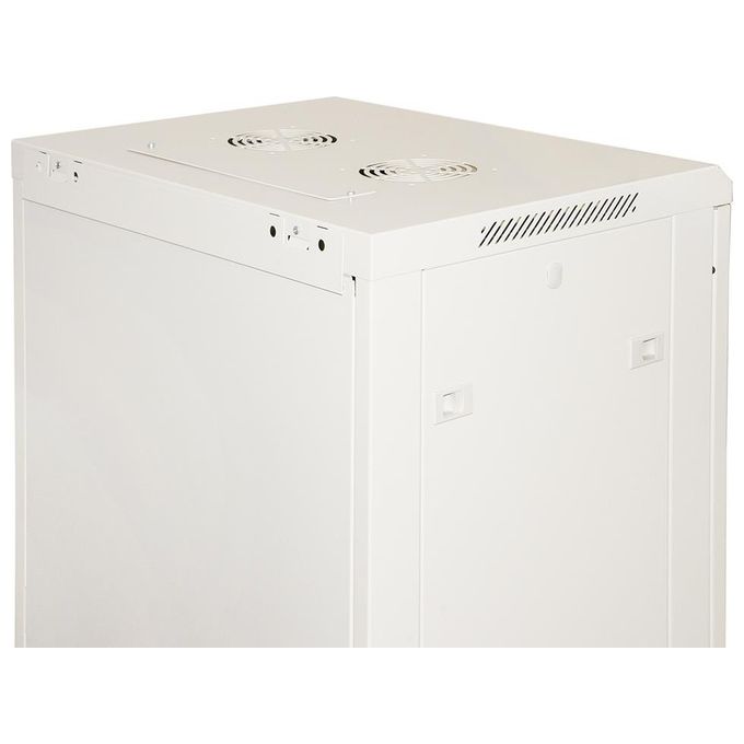 Link Armadio rack 19 18 unita' da muro (a)900 (l)600 x profondita 600 mm. colore grigio chiaro porta vetro