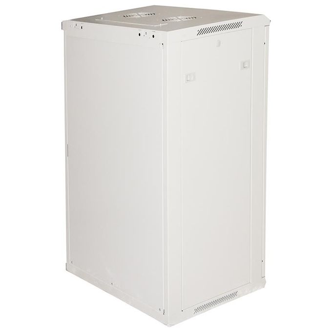 Link Armadio rack 19 18 unita' da muro (a)900 (l)600 x profondita 600 mm. colore grigio chiaro porta vetro