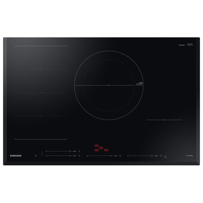 Samsung NZ84C6057KK-U1 - Piano cottura a induzione, 80 cm, 4 zone, Flex Zone Plus, Wi-Fi SmartThings, Nero