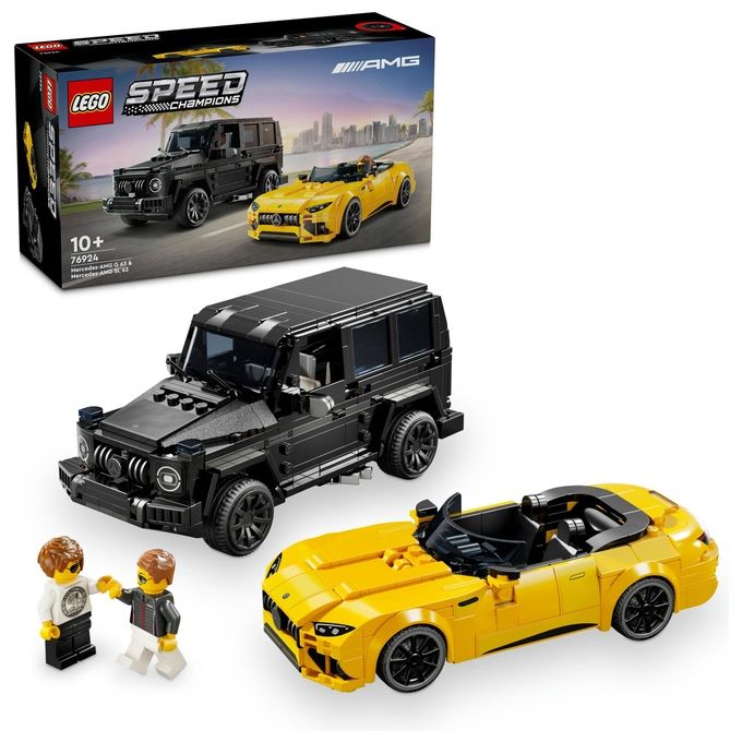 LEGO Speed Champions Mercedes-AMG G 63 e Mercedes-AMG SL 63 Macchine Giocattolo da Costruire 2 Modellini di Auto per Bambini e Bambine da 10 Anni con Minifigure di Piloti Regalo di Compleanno 76924