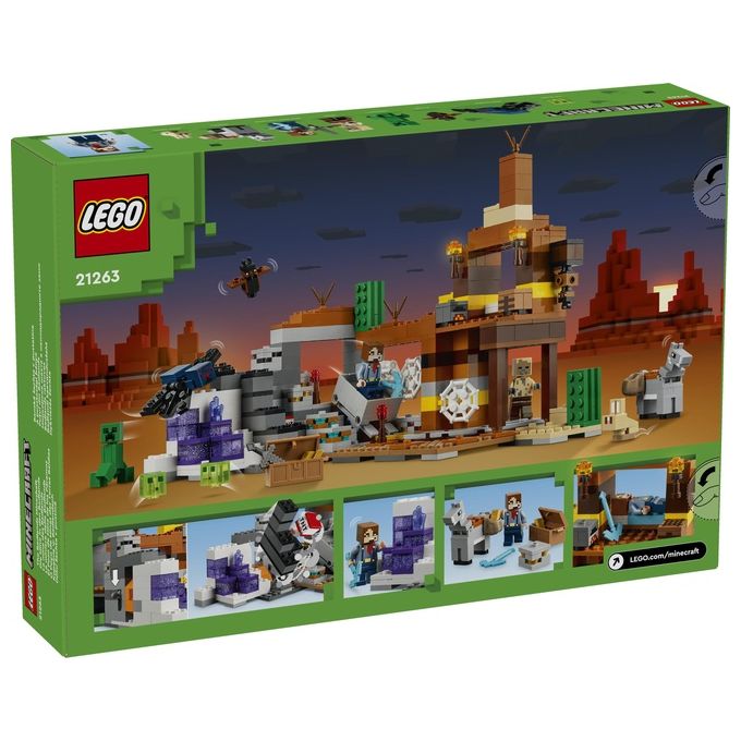 LEGO Minecraft La Miniera delle Badlands Modellino da Costruire di Bioma con Personaggi Accessori e Mob Ostili Giochi Creativi per Bambini e Bambine da 8 Anni Idea Regalo di Compleanno 21263