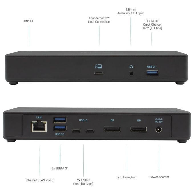 I-Tec TB3CDUALDPDOCKPDIT Thunderbolt3-Usb-C Dual Displayport 4K Docking Station con Power Delivery 85W