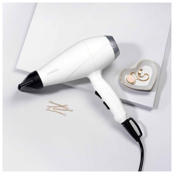 BaByliss 6704WE Asciugacapelli Nero-Bianco 2000W