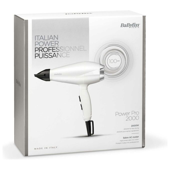 BaByliss 6704WE Asciugacapelli Nero-Bianco 2000W