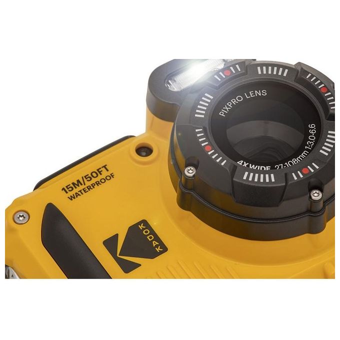 Kodak Pixpro WPZ2 Fotocamera Digitale Compatta 16 MPixel Impermeabile e Antiurto Giallo