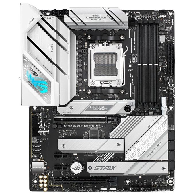 ASUS ROG STRIX B650-A GAMING WIFI Scheda Madre Gaming ATX, AMD B650, AM5, DDR5, 4xPCI 4.0, WiFi 6E (802.11ax), Intel 2.5Gb Ethernet, ROG SupremeFX 7.1, 3xM.2, 4xSATA 6GB-s, Aura Sync RGB, Nero