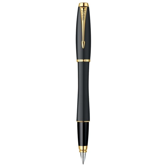 Parker Urban Duo Set con Penna a Sfera e Penna Stilografica Muted Black Golden Trim Nero Opaco con Finiture in Oro