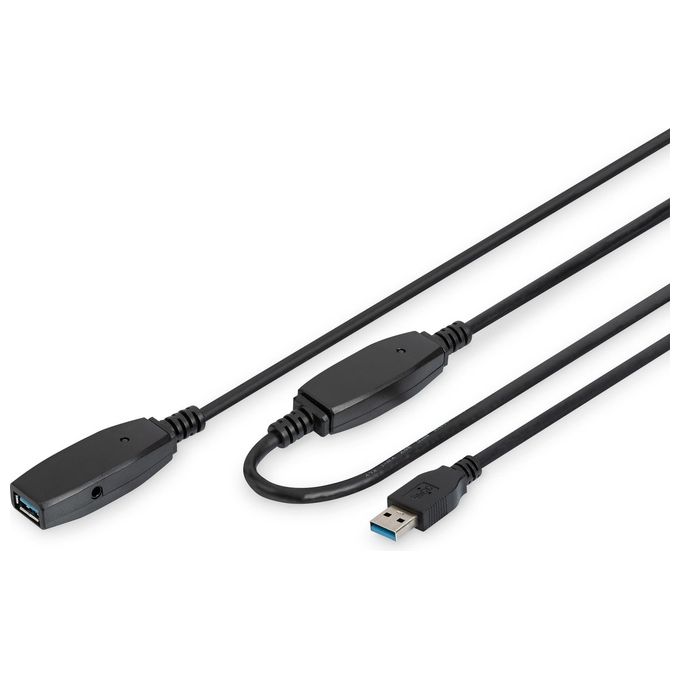 Digitus DA-73106 Cavo di prolunga USB 3.2 Gen 1 attivo 15 m con amplificatore di segnale colore Nero