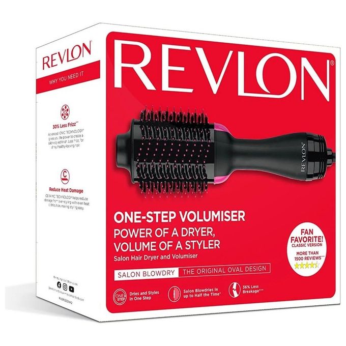Revlon Salon One-Step Hair Spazzola per capelli 800W Asciugacapelli e Volumizzante Nero-Rosa