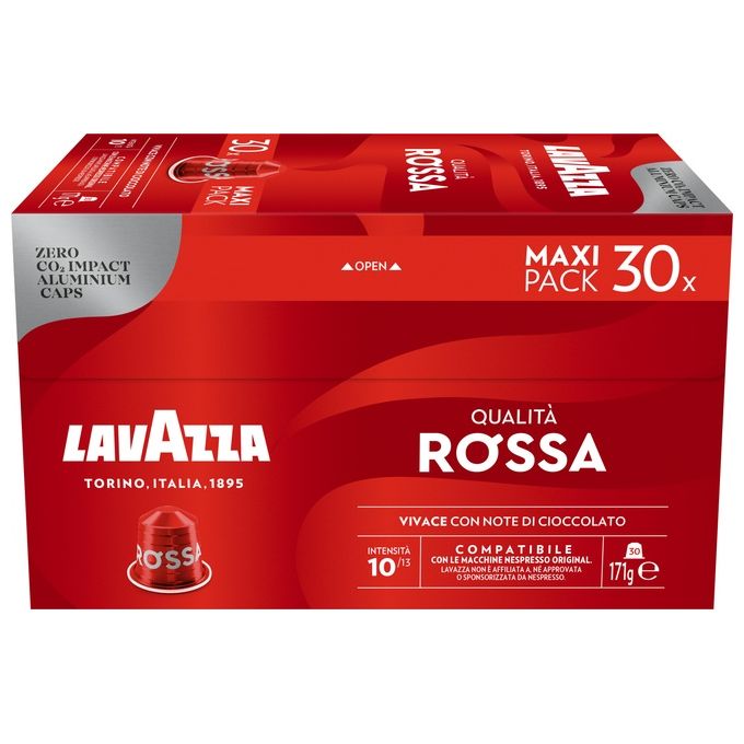 Lavazza LVRS30CAP Qualita' Rossa Capsule Caffe' Compatibili Nespresso Original 30 Capsule Intensita' 10 171 Kg