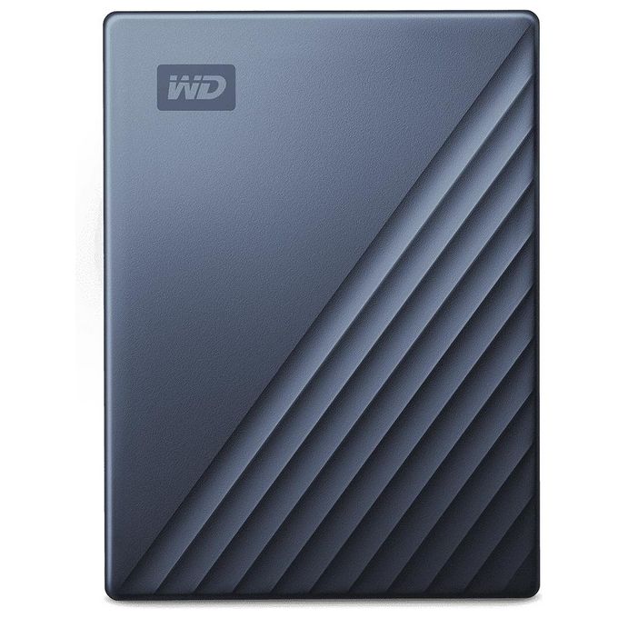 Western Digital WD My Passport Ultra WDBFTM0050BBL Hard Disk Crittografato 5Tb Esterno USB 3.1 256 bit AES Blu