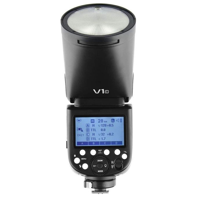 GODOX GODOXV1CANON V1 Flash a Slitta TTL Testa Tonda Compatibile Canon Batteria Li-ion 7.2V 2600mAh Riciclo 1.5s HSS 1-8000s colore Nero