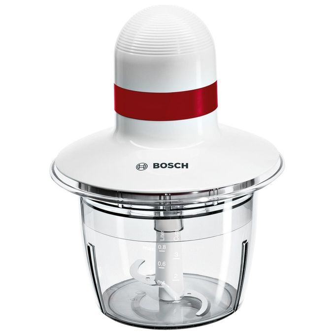 Bosch MMRP1000 Tritatutto Universale 400 W 0.8 Litri 0 Decibel Plastica Lame in Acciaio Inox Bianco