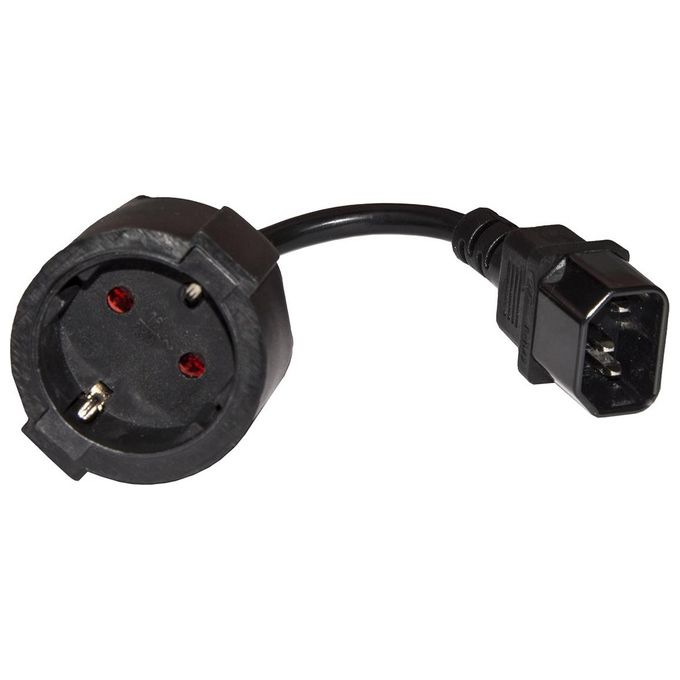 Link cavo adattatore di alimentazione presa schuko tedesca femmina - iec c14 maschio cm 50