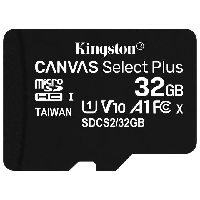 Kingston Canvas Select Plus SDCS2-32GB Scheda microSD Classe 10 con Adattatore SD Incluso, 32 GB