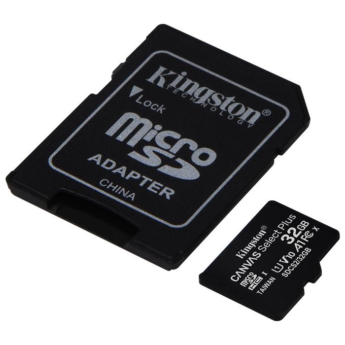 Kingston Canvas Select Plus SDCS2-32GB Scheda microSD Classe 10 con Adattatore SD Incluso, 32 GB