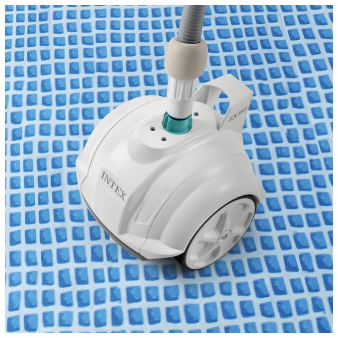 Intex 28007EX ZX50 Robot Pulitore Automatico Piscine Fuori Terra fino a 488 cm Pompa 3407 5678 L-h Tubo 6,50 m colore Bianco