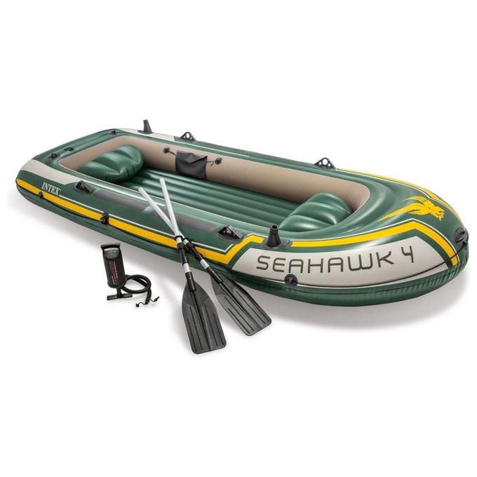 Intex 68351NP Set Canotto Unisex Adulto Verde-Giallo 351 x 145 x 48 cm Seahawk 4 Single