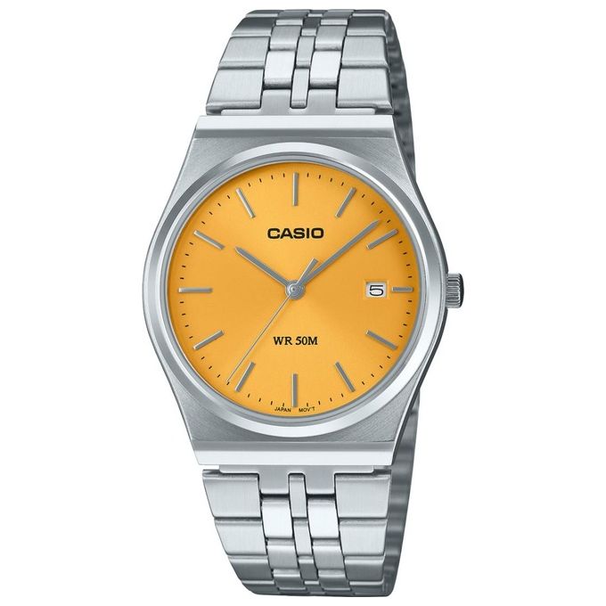 Casio Orologio MTP-B145D-9AVEF Timeless Argento e Giallo