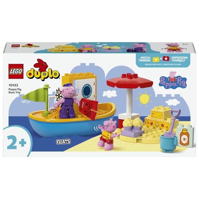 LEGO DUPLO Viaggio in Barca di Peppa Pig Giochi Educativi per Bambine e Bambini da 2 Anni Giocattolo per l'Apprendimento Prescolare da Costruire con 2 Personaggi Idea Regalo 10432