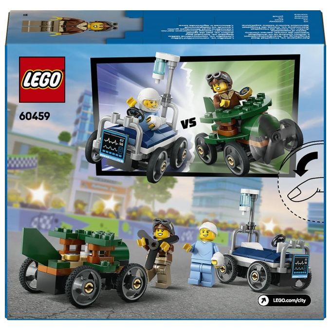 Lego Gioco Veicoli da Corsa Aereo Letto d'Ospedale Modello 60459 City