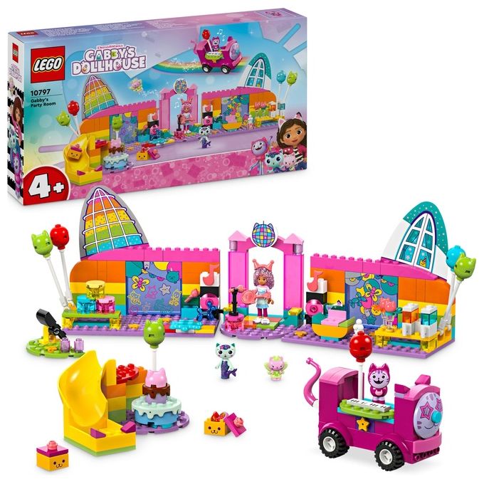 LEGO 10797 La Stanza della Festa di Gabby Set di Costruzione con 4 Personaggi e 252 Pezzi colore Multicolore