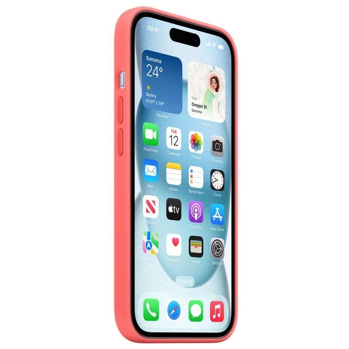 Apple Custodia MagSafe in Silicone per iPhone 15 Guava ​​​​​​​