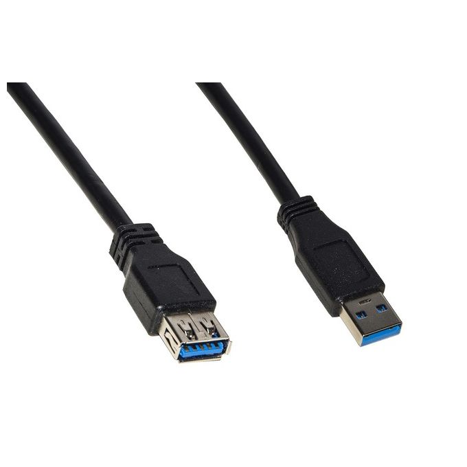 Digitus Cavo Usb 3.0 Connettori A-A M-F in Prolunga Rame 1,8mt Nero