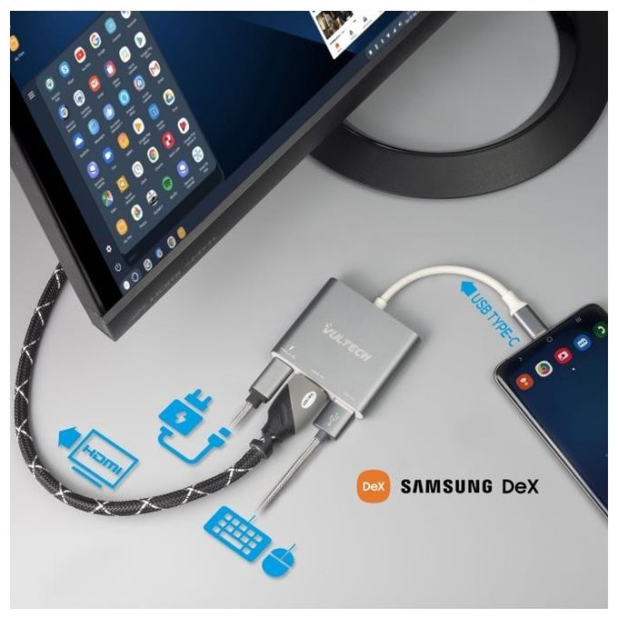 Vultech Adattatore Usb Type-C 1 Hdmi 1 Usb 3.0