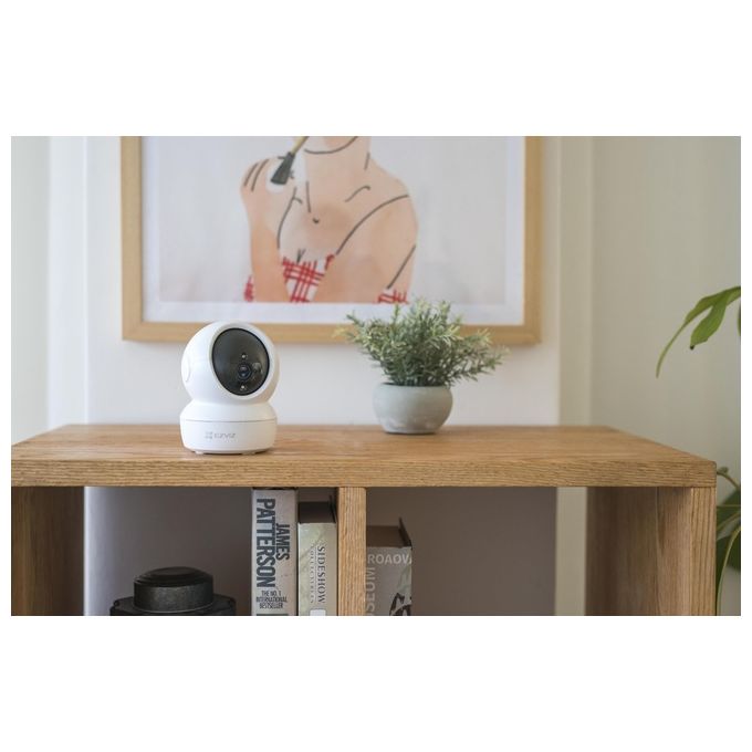 Ezviz C6N Telecamera Wi-Fi Interno Fullhd Motorizzata a 360°, Videocamera Sorveglianza Interno Wi-Fi per Animali e Bambini con Visione Notturna, Tracciamento del Movimento e Audio Bi-direzionale
