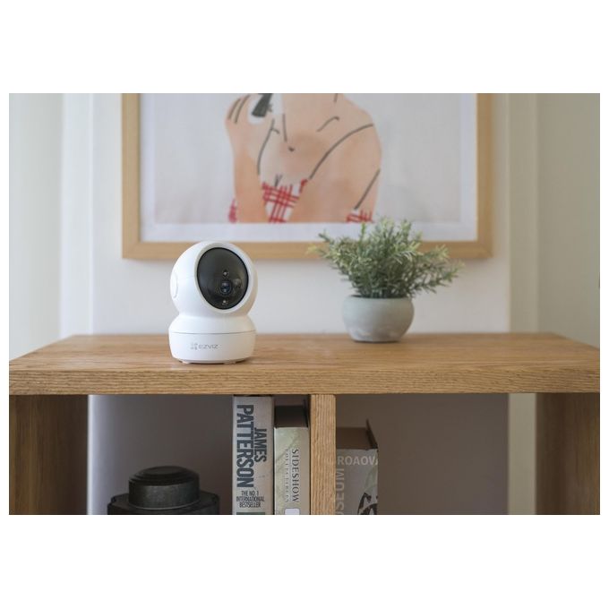 Ezviz C6N Telecamera Wi-Fi Interno Fullhd Motorizzata a 360°, Videocamera Sorveglianza Interno Wi-Fi per Animali e Bambini con Visione Notturna, Tracciamento del Movimento e Audio Bi-direzionale