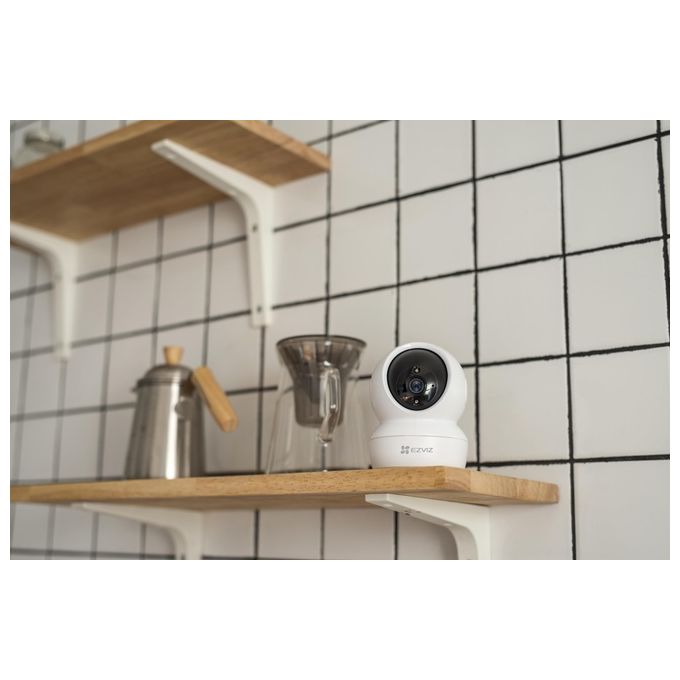 Ezviz C6N Telecamera Wi-Fi Interno Fullhd Motorizzata a 360°, Videocamera Sorveglianza Interno Wi-Fi per Animali e Bambini con Visione Notturna, Tracciamento del Movimento e Audio Bi-direzionale