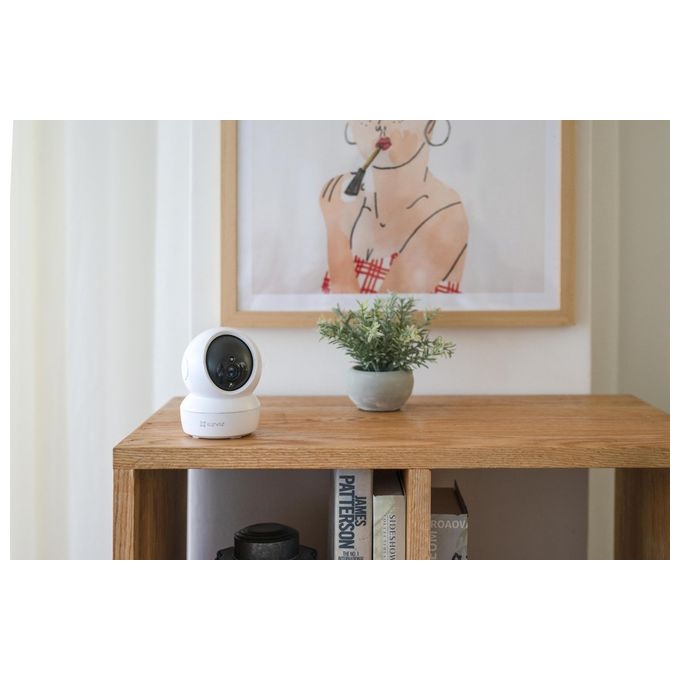 Ezviz C6N Telecamera Wi-Fi Interno Fullhd Motorizzata a 360°, Videocamera Sorveglianza Interno Wi-Fi per Animali e Bambini con Visione Notturna, Tracciamento del Movimento e Audio Bi-direzionale