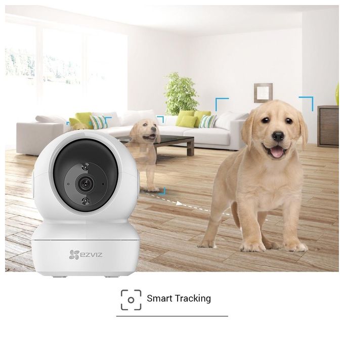 Ezviz C6N Telecamera Wi-Fi Interno Fullhd Motorizzata a 360°, Videocamera Sorveglianza Interno Wi-Fi per Animali e Bambini con Visione Notturna, Tracciamento del Movimento e Audio Bi-direzionale